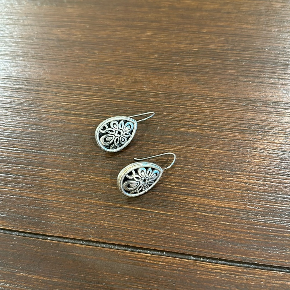 Brighton Silver teardrop pierced earrings